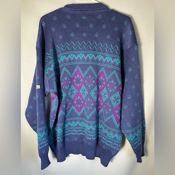 Vintage Steffner Made in Austria 100% Pure New Wool Fair Isle Sweater Size XL - Picture 7 of 8